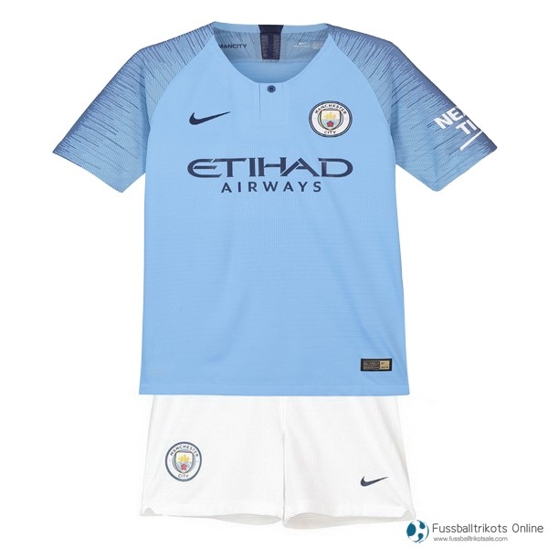 Manchester City Trikot Heim Kinder 2018-19 Blau Weiß Fussballtrikots Günstig